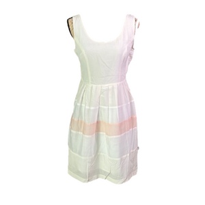 Arum K 100% Silk Midi Dress White & Pink  Excellent Condition Size M
